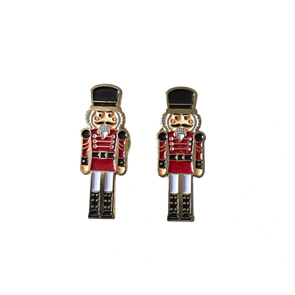 PinMart's Festive Nutcracker Holiday Christmas Enamel Lapel Pin Lot of 2 - Picture 2 of 5
